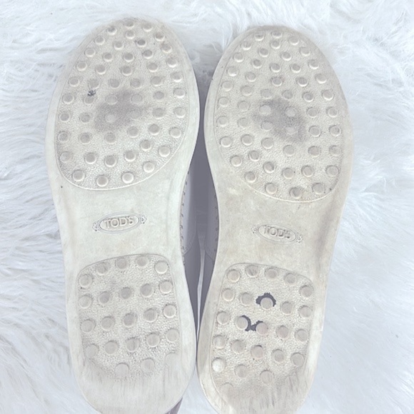 TOD’S Grey Leather Francesina Espadrille Sneakers Size 38 - Picture 5 of 11